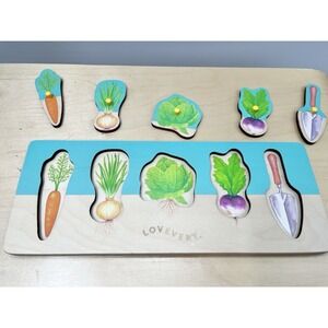Lovevery Wooden Puzzle Vegetable Community Garden Edition Montessori